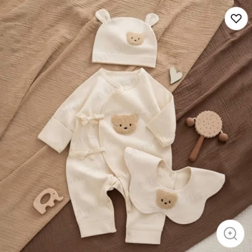 Baby Bear Newborn Kimono Romper