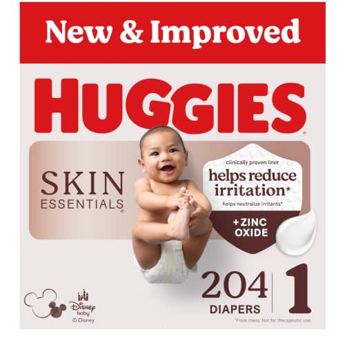 Huggies Skin Essentials Diapers Size 1, 204 Count (3 Packs of 68)