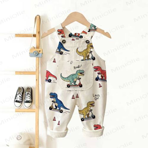 Baby Toddler Dino Print Overalls