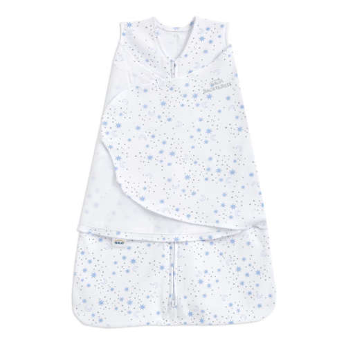 Cotton Swaddle Midnight Moons Blue S | HALO