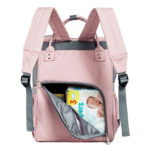 KeaBabies Diaper Bag Backpack, Color: Pink gray