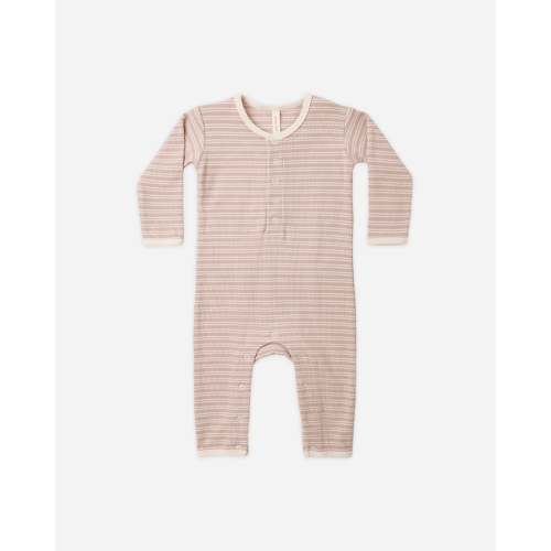 Ribbed Baby Jumpsuit Dusty Rose Microstripe – Quincy Mae