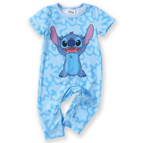 Disney Baby Long Sleeve Stitch Jumpsuit, Naia™ Fabric, Infant Bodysuit 0-18 Months