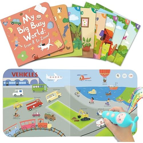 QuTZ Talking Pen Book Set, Learn to Read Sound Books, Learning Toys with 8 Tap to Read Books, 600+ Words & Fun Facts, 6 Phonics Story Books, 700+ Games, Educational Toy for Kids 3+ (Paperback Version)