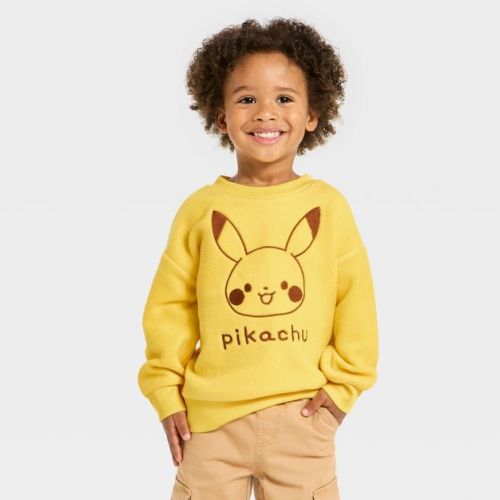 Toddler Boys' Pokemon Monpoke Collection Pikachu Fleece Sweatshirt - Yellow 2T