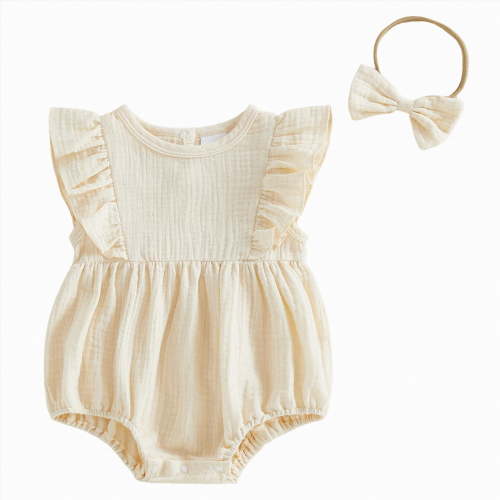 Gibobby Toddler Summer Outfits For Girls Toddler Baby Girl Summer Clothes Love Heart Romper Tie-Up Strap Halter Jumpsuit Infant Summer(0-3 Months,Beige)
