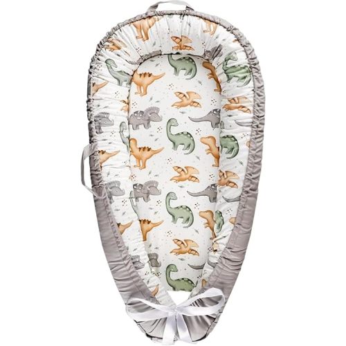 TANOFAR Baby Nest/Cozy Portable and Washable Baby Lounger for Newborn,100% Breathable Cotton Soft Infants Nests Cover for Newborn as a Gift(Dinosaur)