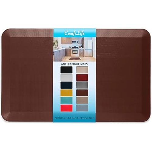 ComfiLife Anti Fatigue Floor Mat – 3/4 Inch Thick Kitchen Mats for Floor, Standing Desk Mat, Kitchen Rug – Comfort at Home, Office – Durable – Stain Resistant – Non-Slip Bottom (20" x 32", Brown)