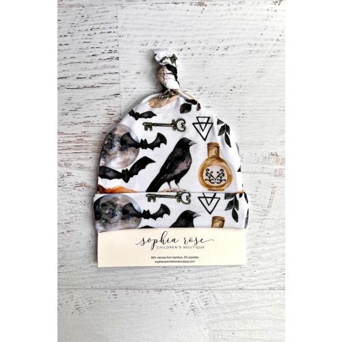 Skulls & Pumpkins Newborn Bamboo Beanie Hat