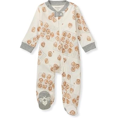 Burt's Bees Baby Girls' 100% Organic Cotton Footed One-Piece Pajamas, Loose Fit Sleep and Play, Sizes NB to 6-9 Months
