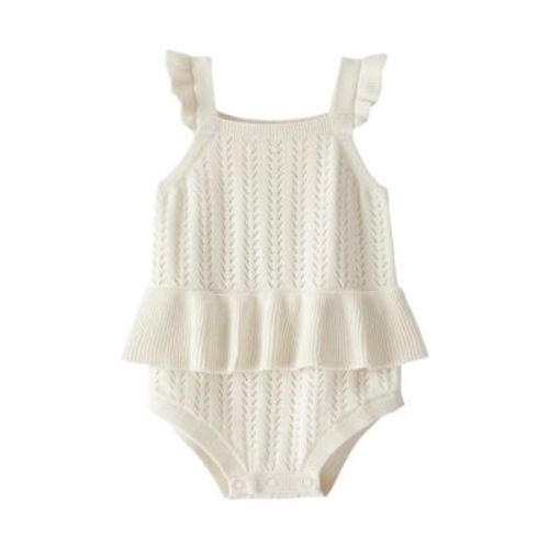 Baby Girls Pointelle Bubble Romper