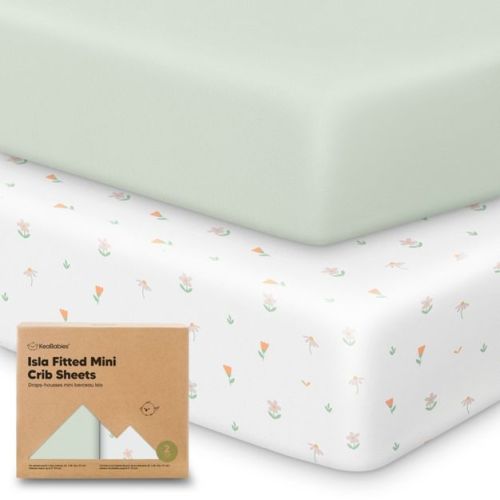 KeaBabies 2-Pack Isla Mini Crib Sheets, Pack and Play Sheets Fitted, Pack N Play Sheets, Fitted Crib Sheet