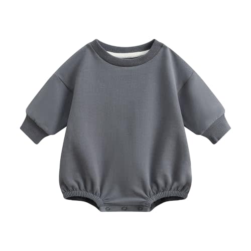Bafeicao Baby Boy Girl Sweatshirt Romper Bubble Romper | Organic Cotton,Oversized,Solid Color,Long Sleeve,Warm Fall Winter