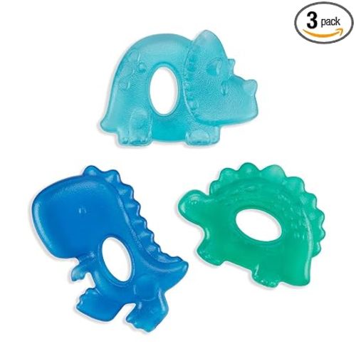 Itzy Ritzy Water-Filled Teethers for Teething Relief, Set of 3 (Dinosaur)