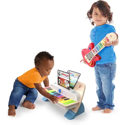 Baby Einstein Together in Tune Piano & Guitar Bundle, Safe Wireless Wooden Musical Toddler Toys, Magic Touch, 6 Months+