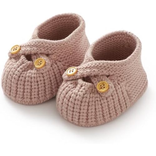 YIXPOH Baby Booties Newborn Babe First Walkers Non-Slip Stay On Boots Crib Shoes Sock Warm Knit Booties
