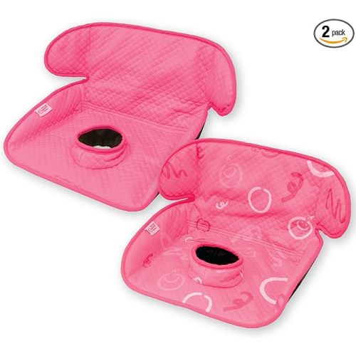 Piddle Pad 2-Pack, Potty Training Car Seat Protector, Toddler Car Seat Cover & Stroller Protector, Machine Washable Waterproof Car Seat, Anti-Slip, Universal Fit (Pink)