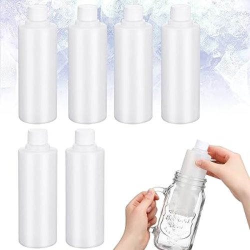 Nuogo 6pcs 8oz Reusable Ice Stick with Lid Plastic for Drinks Washable Freezable Ice Sticks for Wide Mouth Water Bottles Mold, Beverage Dispensers, Growlers, Coffee, Beer