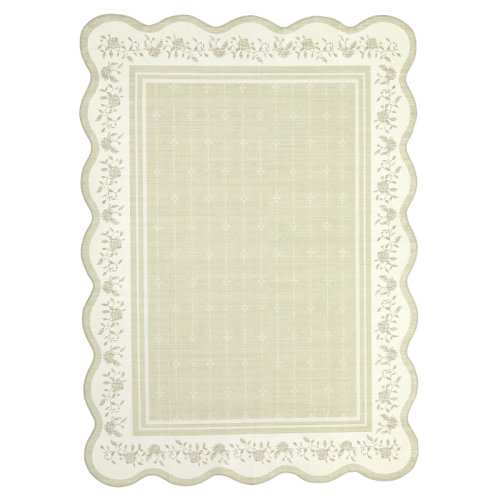 Canora Grey Scollaped Rugs for Living Room Area Rugs for Bedroom Non Slip Bordered Nursery Carpet Foldable Mat for Dining Room Kitchen Playroom | Wayfair