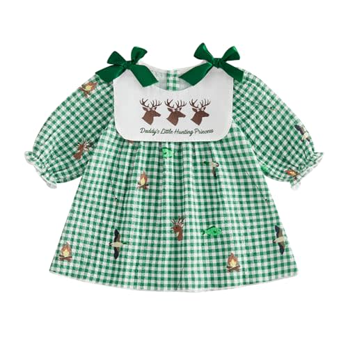 Toddler Baby Girl Hunting Dress Clothes Mallard Duck Long Sleeve Dress Fall Outfit Smocked Playwear
