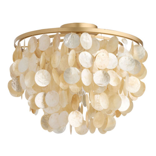 Giana Capiz Tiered Semi Flush Mount Ceiling Light