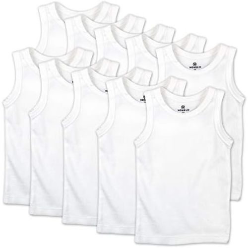 HonestBaby Unisex-Baby Sleeveless Muscle T-Shirts 100% Organic Cotton for Infant Baby and Toddler Boys, Girls