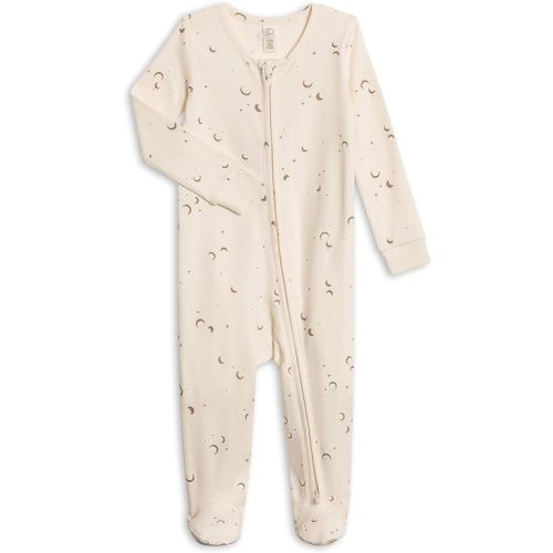 Colored Organics Baby Zip-Up Footed Sleeper with 2-Way Zipper - Newborn Organic Cotton Pajamas