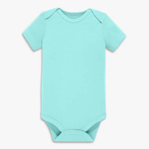 Organic short sleeve babysuit - Mist / 0-3