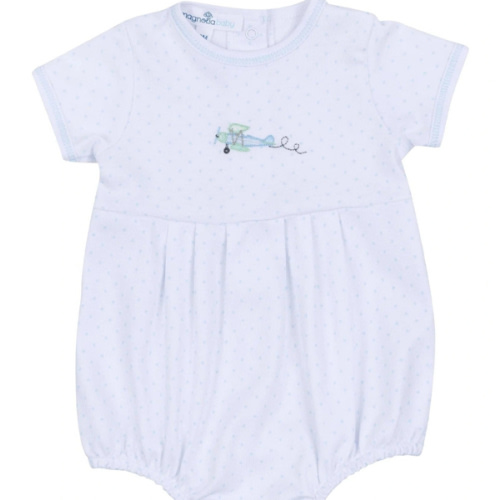 Take Flight Embroidered S/S Boy Bubble | Posh Tots Children's Boutique