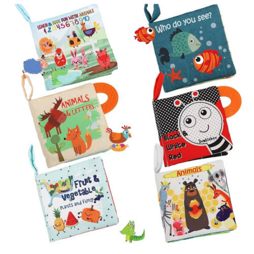 Baby Books Toys Gifts, Touch and Feel Cloth Crinkle Books for Babies,Infant Toddler Baby 0-3-6-12-18 Months, Early Learning Toys 6 to 12 Months 1-2 Years Old, Easter Shower Gift for Boys Girls,6 PCS