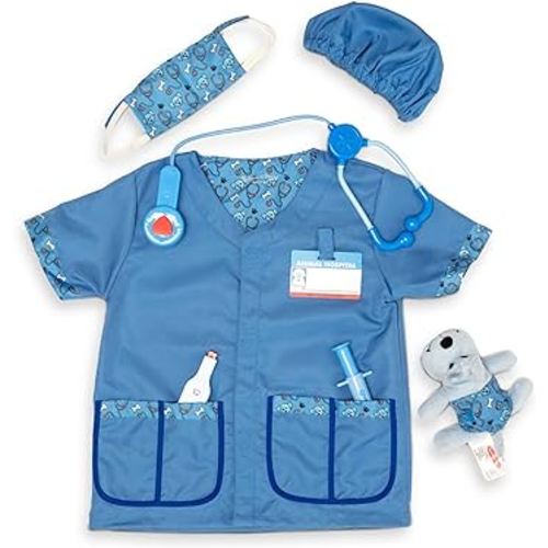 Melissa & Doug Veterinarian Role-Play Costume Set (Frustration-Free Packaging) - Kids Vet Costume Pretend Play Dress-Up