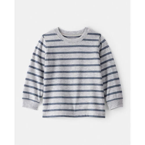 Baby Boy Striped Long-Sleeve Tee- Grey - Carter's | Carter's
