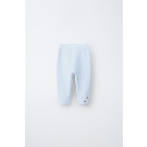 EMBROIDERED KNIT PANTS - Light blue | ZARA United States
