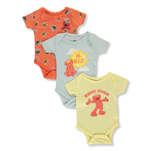 Sesame Street Baby Boys' 3-Pack Elmo Bodysuits