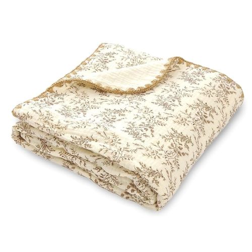 Double Layered 100% Cotton Muslin Baby Blanket Ultra-Soft 40x40 Inch Swaddling Nursery Crib Blanket(Bunny)