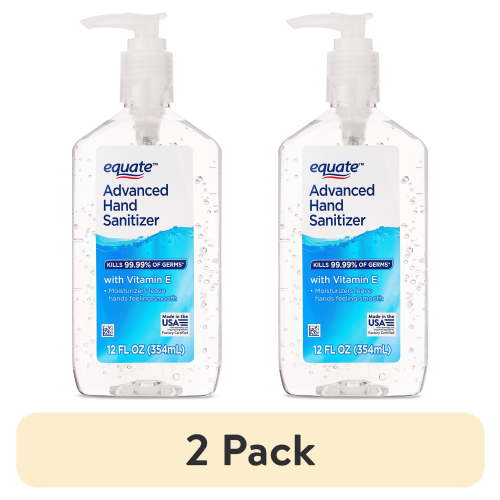(2 pack) Equate Advanced Hand Sanitizer with Vitamin E, 12 fl oz