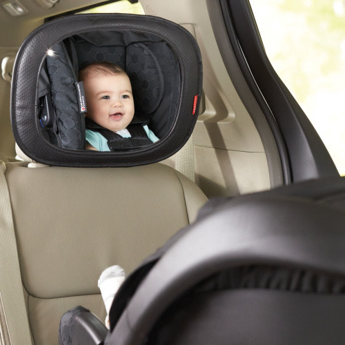 Style Driven Backseat Mirror - Tonal Chevron