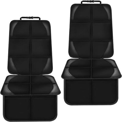 Bacgnyer Car Seat Protector, 2 Pack Carseat Seat Protectors for Child Baby Car Seat Mat Vehicle Pet Cover, Waterproof & Durable 600D Fabric Car Seat Cover with Non-Slip Backing and Mesh Pockets