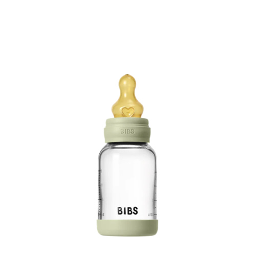 BIBS Baby Glass Bottle Set 4oz Latex - Sage | Anti-Colic & Durable – Bibsworld store US