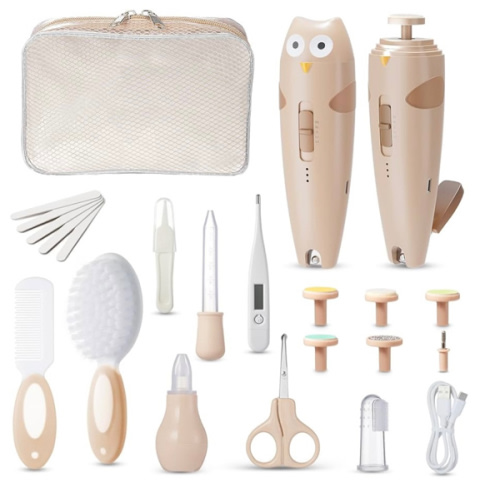 Lictin Baby Healthcare and Grooming Kit, 26 in 1 Rechargeable Baby Nail Trimmer Electric Set,Safe Baby Nail File with Auto Light, Newborn Baby Safety Care Set for Newborn Infant Toddlers Boys Girls