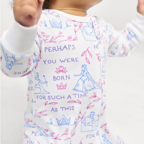 Queen Esther PJ Footed Onesie Cotton