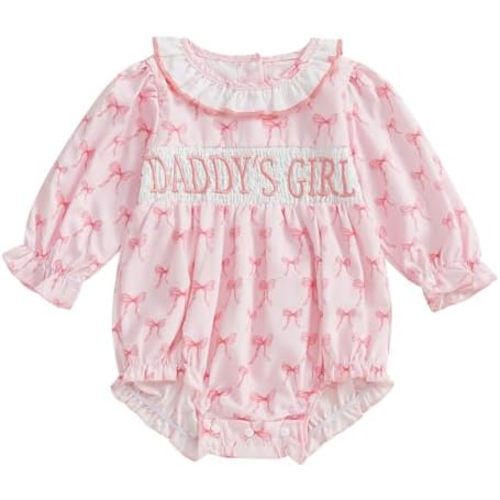 Newborn Baby Girl Romper Clothes Embroidery Long Sleeve Pleated Smock Bubble Jumpsuit Bodysuit Fall Winter Outfits