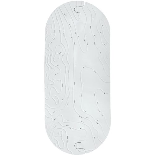 Boon GRIFFLE Textured Non Slip Baby Bath Tub Mat with Hanging Hook and Drain Holes, Gray