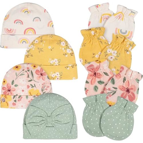 Gerber baby-girls Cap and Mitten Sets