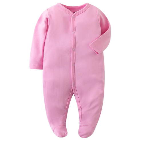 WIBACKER Newborn Baby Footed Pajamas 100% Cotton Infant Baby Snap Sleepers for Sleep and Play Footies 0-12 Months