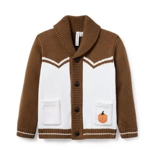 Boy Rich Brown The Iconic Pumpkin Cardigan by Janie and Jack