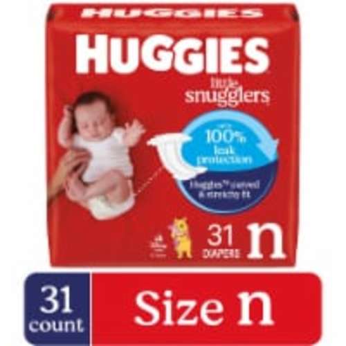 Huggies Little Snugglers Size Newborn Baby Diapers (up to 10 lbs), 31 count