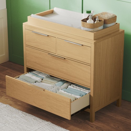 The Newport Small Dresser for Nursery: Natural & White - Nurture&