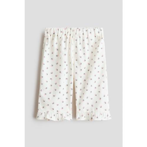 RUFFLE-TRIMMED COTTON PANTS