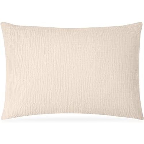 Pro Goleem Toddler Pillow with Muslin Cotton Pillowcase, 13x18 Soft Toddler Pillows for Sleeping Kids Pillow Child Pillow Machine Washable Perfect for Bed, Toddler Cot and Travel, Beige